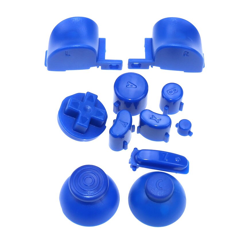 JCD 20 Set L R ABXY Z Keypads Buttons for GameCube Game for NGC Controller D Pads Power ON OFF Buttons & Joystick Stick Cap: O Blue