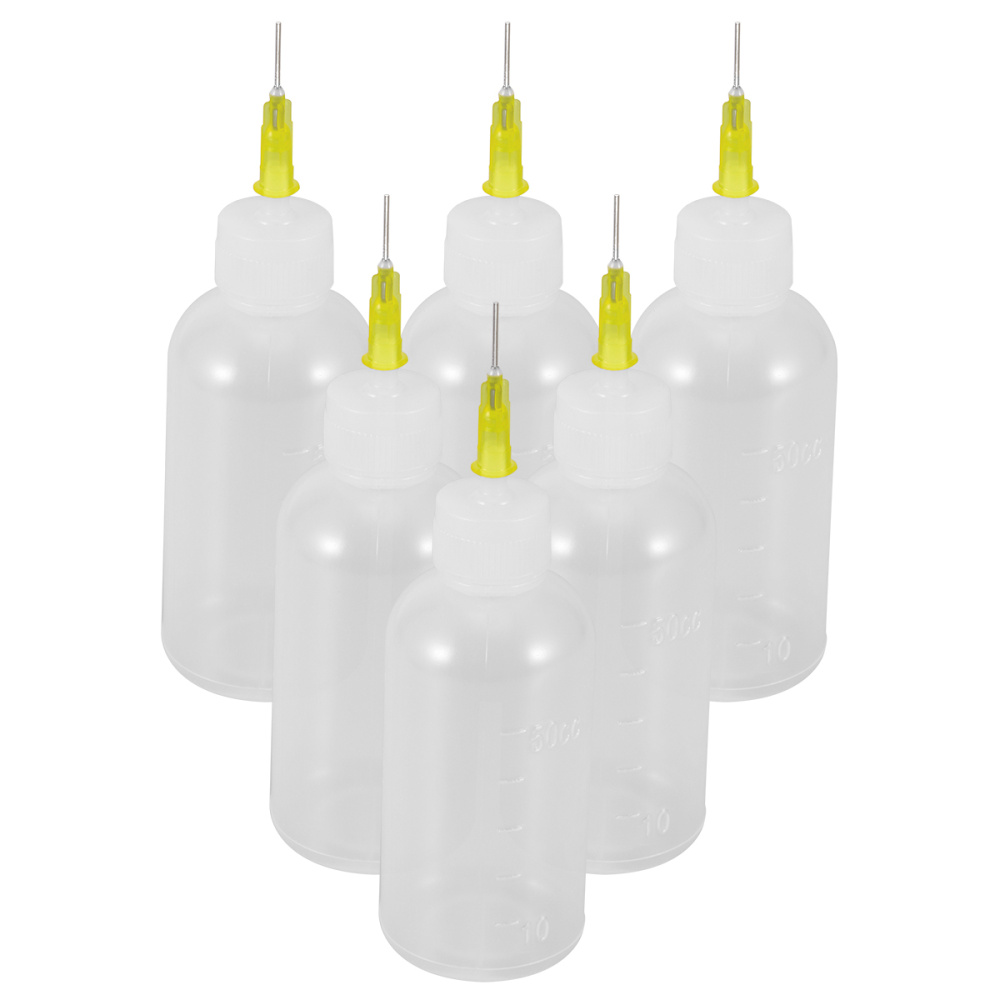 6 Stuks Lege Lijm Fles Met Naald Precisie Tip Applicator Fles Voor Papier Quilling Diy Craft Naald Squeeze Fles