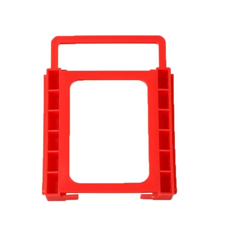 Soporte de disco duro sólido de 2,5 a 3,5 pulgadas, soporte de SSD, soporte de montaje de Metal, adaptador de soporte para caja de disco duro de pc 1 unidad, Rojo