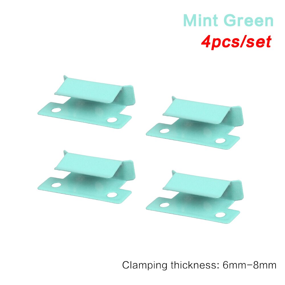 XCR3D 4pcs 3D Printer Parts Glass Platform Clamp Heated Bed Clip Colours Stainless Steel Plate Holder with Pull Ring for ender 3: 4pcs Mint Green
