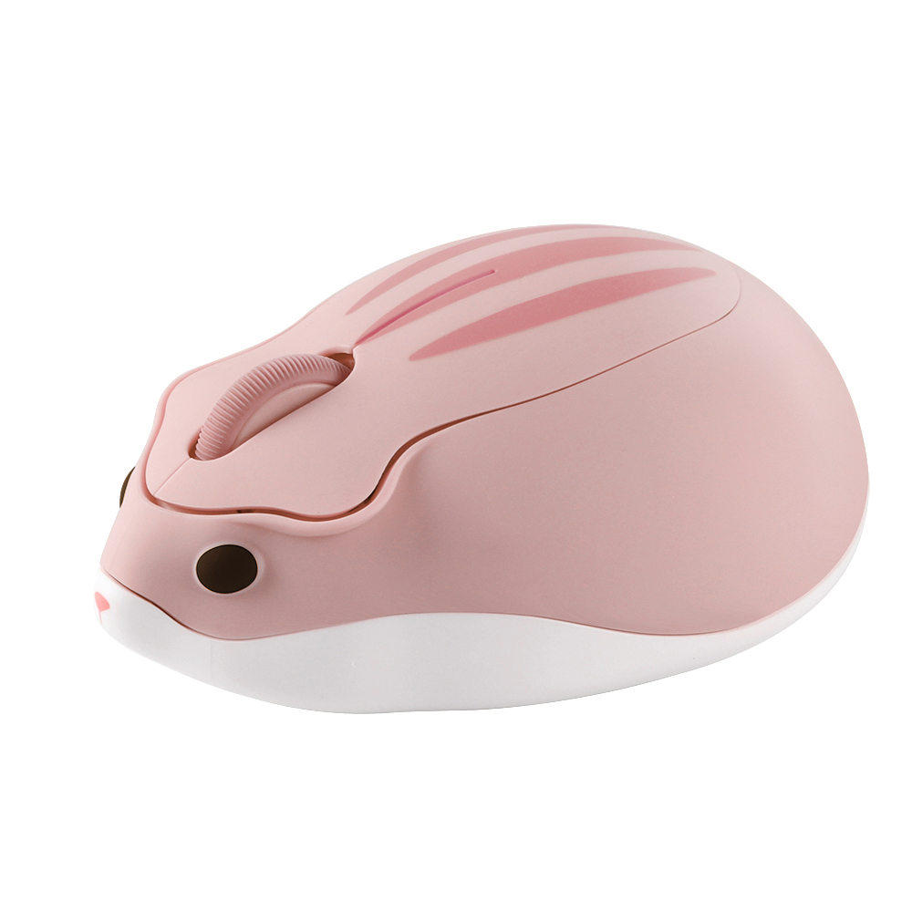 CHUYI 2.4G Wireless Mouse Pink Mini Hamster Cartoon Mice Ergonomic Mini 3D Optical Mause With Cute Mouse Pad For PC Laptop: Pink Mouse