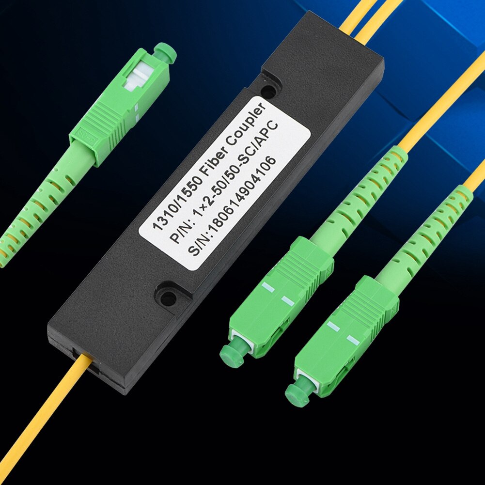 PLC Splitter SC APC 1X2 PLC Singlemode Fiber Optical Splitter SC/UPC PCL Splitter Internal Computer Cable Sleeve