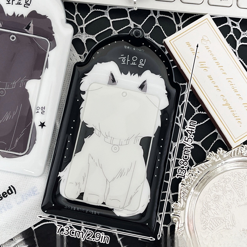 Portatarjetas de fotos de gato Y2K, soporte para sesión fotográfica Idol Kpop, llavero, mochila, colgante de exhibición, funda protectora para tarjeta de estudiante, álbum de fotos: plum