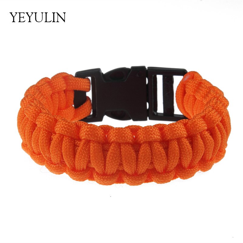 Utomhus camping vandring spänne armband rep paracord armband för män kvinnor armband smycken: Orange