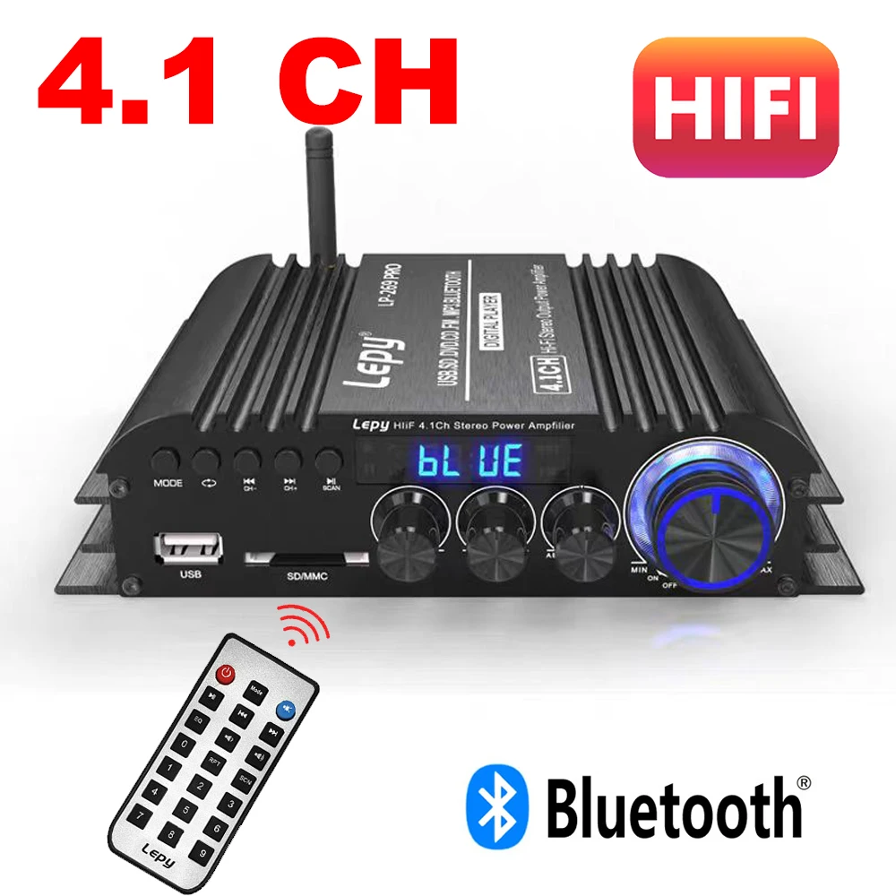 Audio Power Amplifier Bluetooth 5.0 Home Amplifiers Coaxial In USB SD FM Function Home Theater Sound System 4.1 CH LP-269PRO