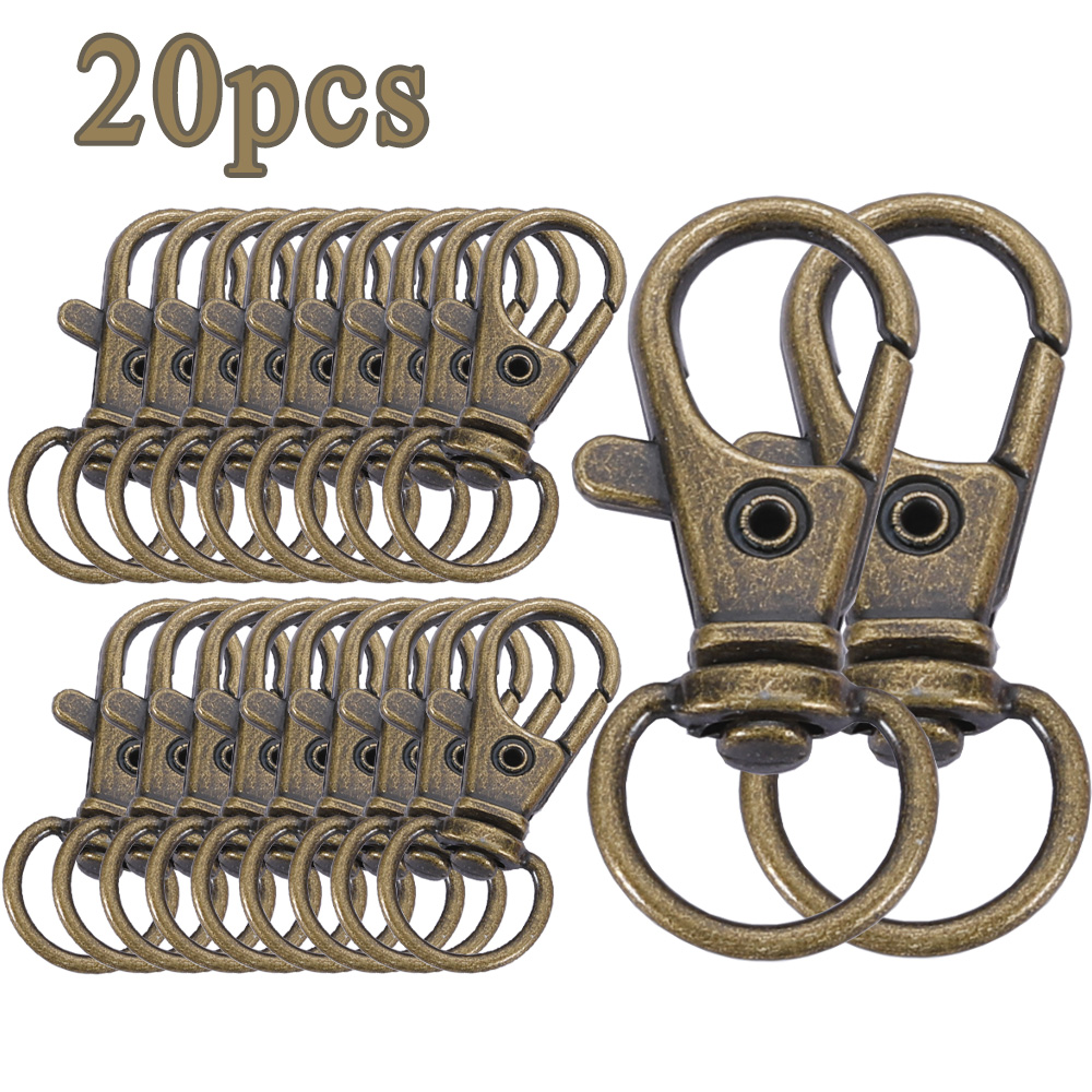 1/5/10/20pcs Goud Verzilverd Karabijn Haken Split Sleutelhanger Swivel Connector Karabijnhaak voor Sieraden Bevindingen Maken DIY: Ivoor