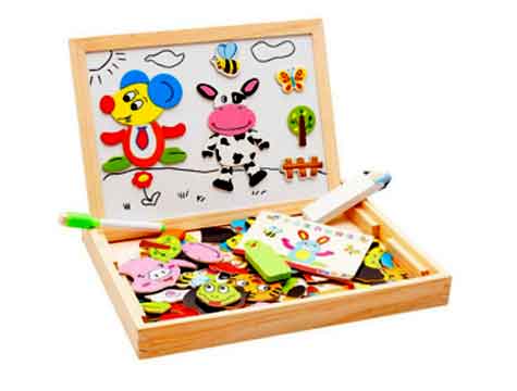 Magnet Double Sided Wooden Writing Board Set