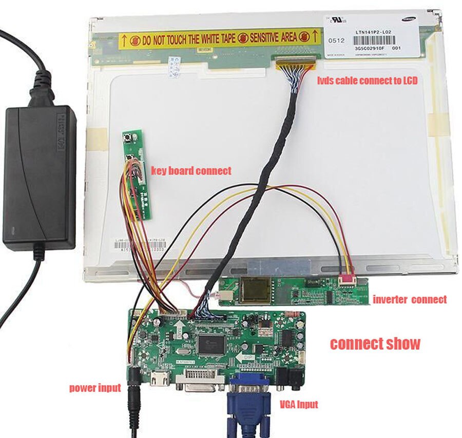 Kit pour LTN156AT01 écran LCD HDMI 1366X768 écran DVI VGA panneau LED 15.6 "carte contrôleur 30pin LVDS M. NT68676 1 lampes