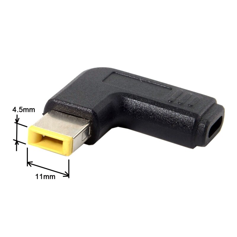 Usb 3.1 tipo c usb-c para retângulo dc plug pd adaptador 90 graus angular