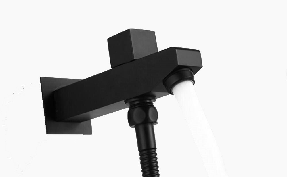 Chromowany lub matowy czarny stałe bas gniazdka ściennego robić montażu na ścianie prysznic wylewka wanna prysznic mikser kran wylewką wypełniacz SA999: D