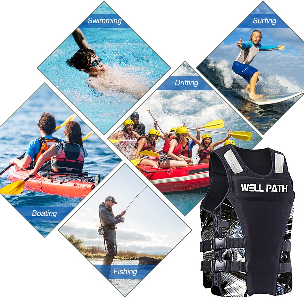 Wasser Sport Leben Jacke Auftrieb Life Saving Sicherheit Weste mit Entwässerung Löcher für Erwachsene Angeln Bootfahren Kajakfahren Surfen
