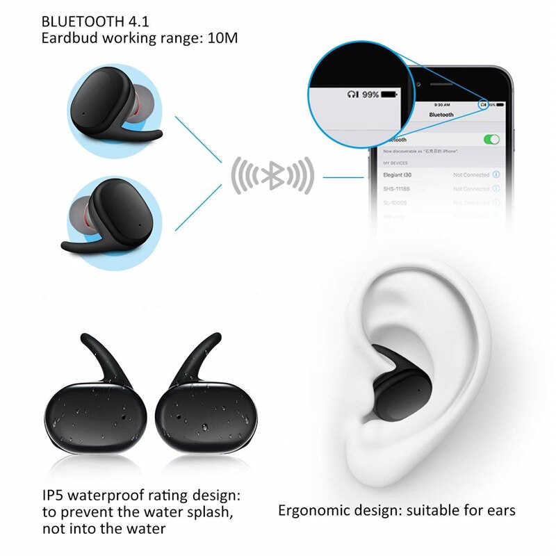 berühren Kontrolle Drahtlose Kopfhörer Kopfhörer TWS Bluetooth 5,0 Kopfhörer Spielen Headset Ohrhörer Für Huawei iPhone Samsung Mit Kasten