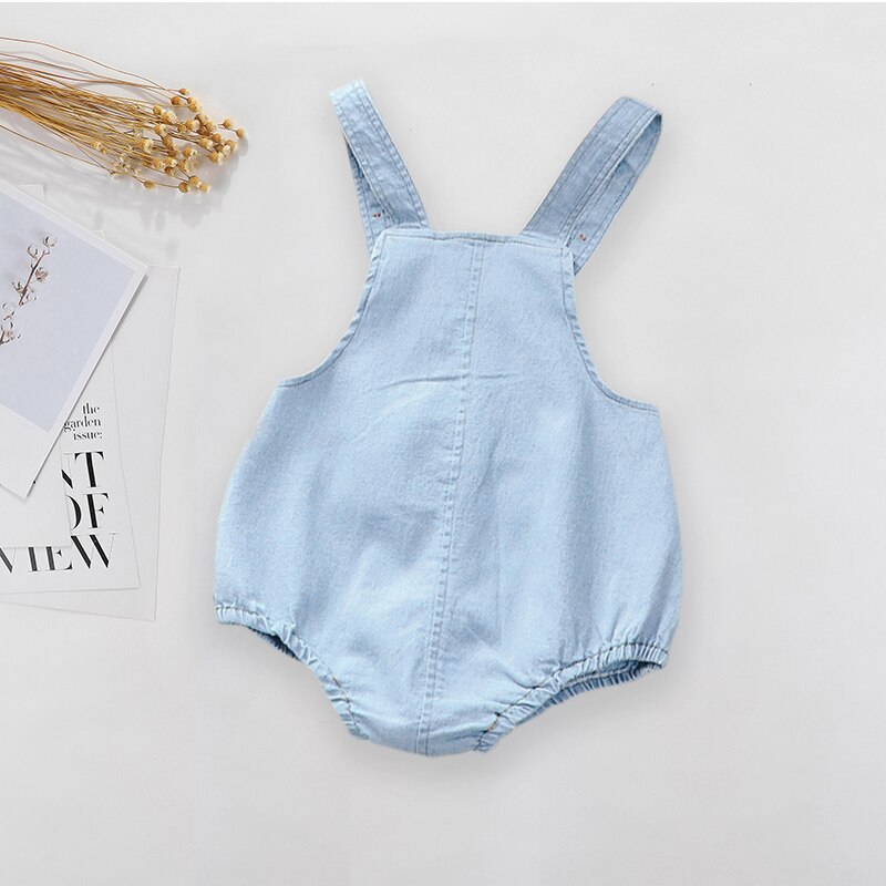 DIIMUU Summer Baby Boy Girl Bodysuit Button Jumpsuit Cartoon Cotton Sleeveless Backless Solid Outfits Newborn Shorts Clothes