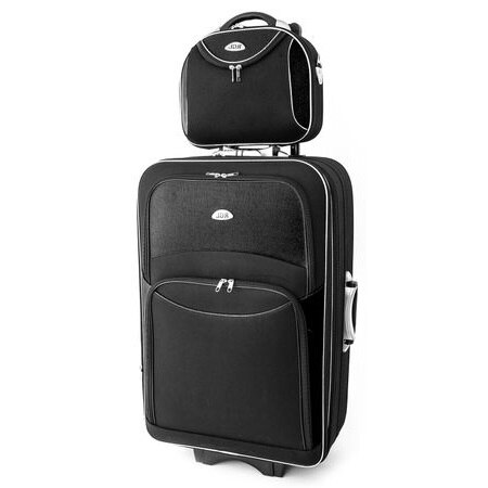 Set Koffer Cabine + Cosmetische Tas 4 Achterwiel Wielen: Black