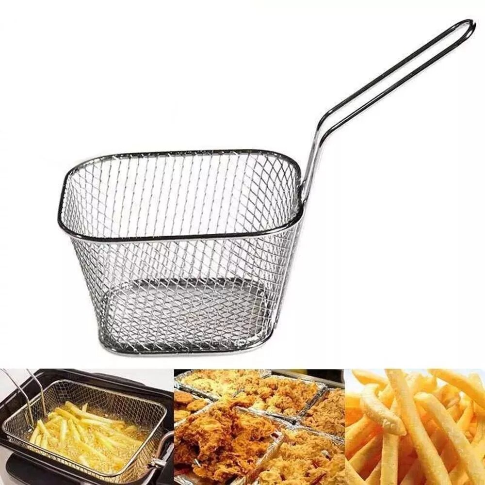 Mini Chips Frituren Mand Draagbare Metalen Frieten Mand Zeef Friteuse Huishouden Koekenpan Voedsel Koken Gereedschap Keukengerei