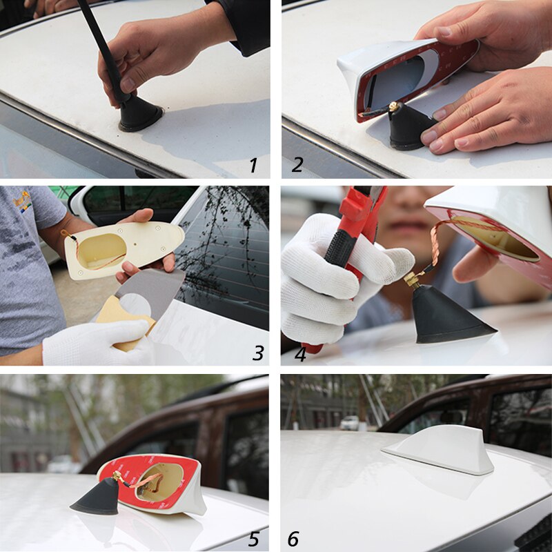 Coche tipo aleta de tiburón para Radio antena tipo aleta de tiburon de coche de Radio FM de señal de para todos los coches antena aérea estilo de coche