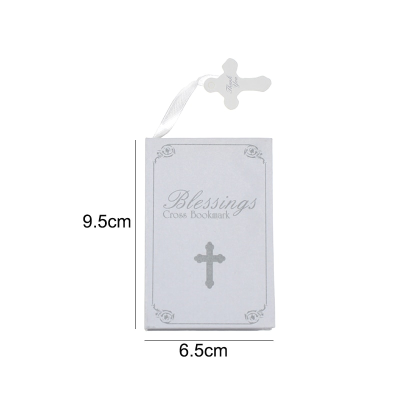 10 pcs Silver Cross Bookmark in Book Religious Party Giveaway For Guest Boys Girls First Communion Souvenir