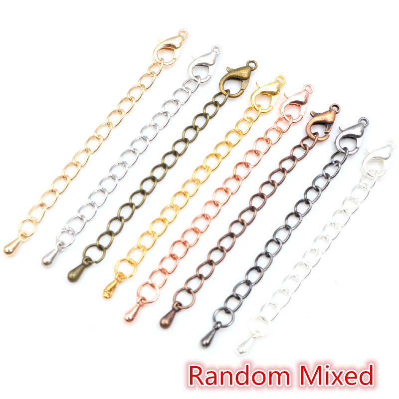 10Pcs 50 70Mm Gold Verzilverd Uitgebreide Uitbreiding Tail Chain Kreeft Sluitingen Connector Voor Diy Ketting Sieraden Maken bevindingen: M / Paars