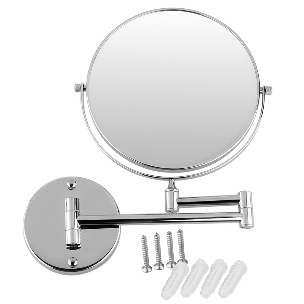 Chrome Ronde 8 "Muur Spiegel Ijdelheid Cosmetische Spiegel Dubbelzijdige 7X Vergrootglas Spiegels Badkamer Make 360 Hoek Draaibare spiegels