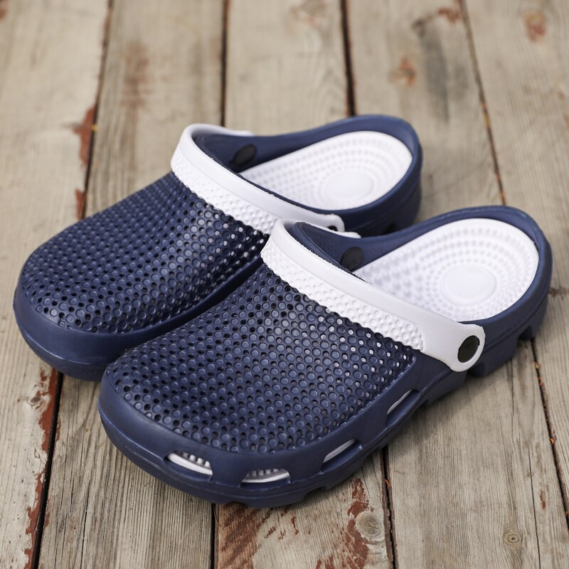 Uomini Piscina Sandali di Estate Scarpe Da Spiaggia All'aperto degli uomini Slip On Zoccoli Giardino Casual Doccia Con Acqua Pantofole: blue / 9.5