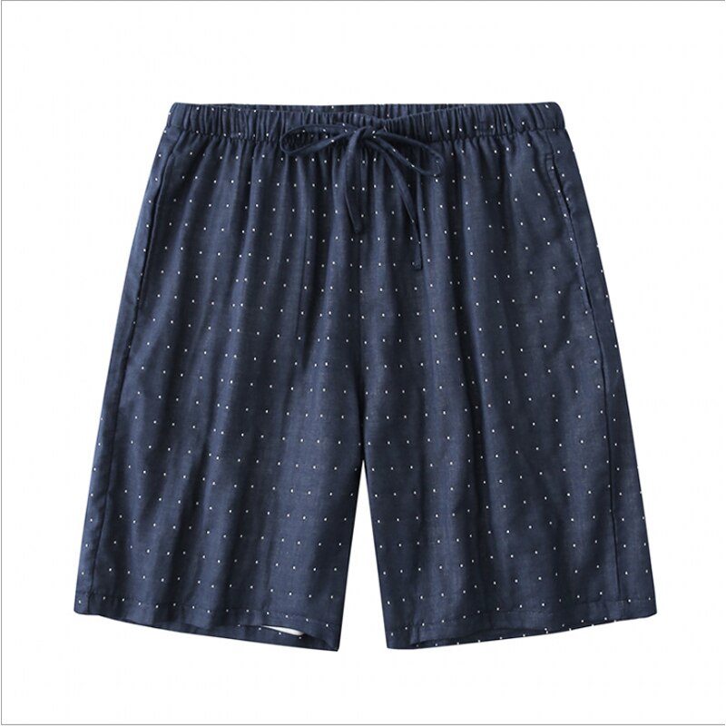 Summer Men's 100% Cotton Male Boxers Pajama Short Trousers Casual Polka Dot Underwear Pajama Shorts Home Sleepwear Sleep Bottoms