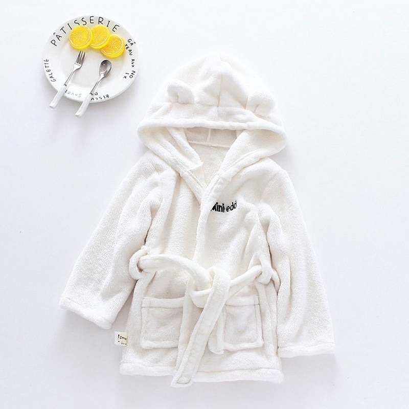 Peuter Kids Baby Solid Badjas Katoen Pluche Capuchon Badjas Handdoek Pyjama Baby Badjas Kids Baby Jongens Meisjes Nachtjapon