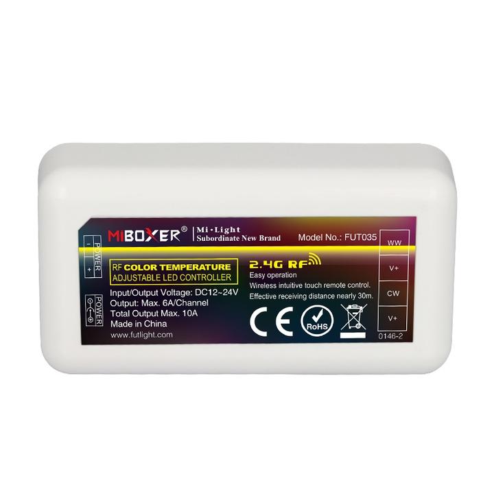 MiBoxer CCT Led Controller CW/WW Led Dimmer FUT035 2.4G Remote WL-Box1 Wifi Control For Color Temperature Led Strip DC12-24V