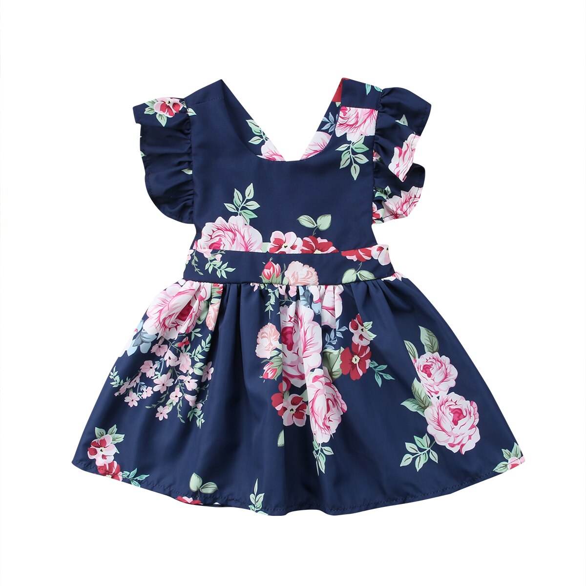 Toddler kids baby piger tøj blomst backless fest festtøj tutu kjole sundress børn tøj: 4t