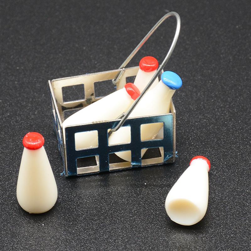 decoration miniature 5 bottles milk with metal bascket for radio control hobby RC car truck model DIY accessory