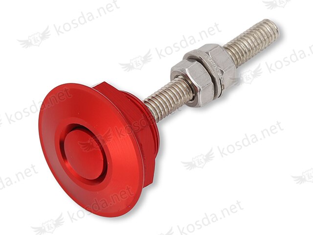 Universal Aluminum Push Button Car Quick Release Latch Hood Pin Lock Clip Kit: Red