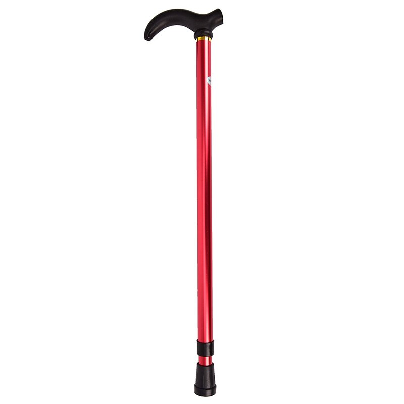 Klimuitrusting, wandelstok, telescopische wandelstok, rubberen tips, 6e klas alpenstok voor ouderen, aluminium behuizing: Rood