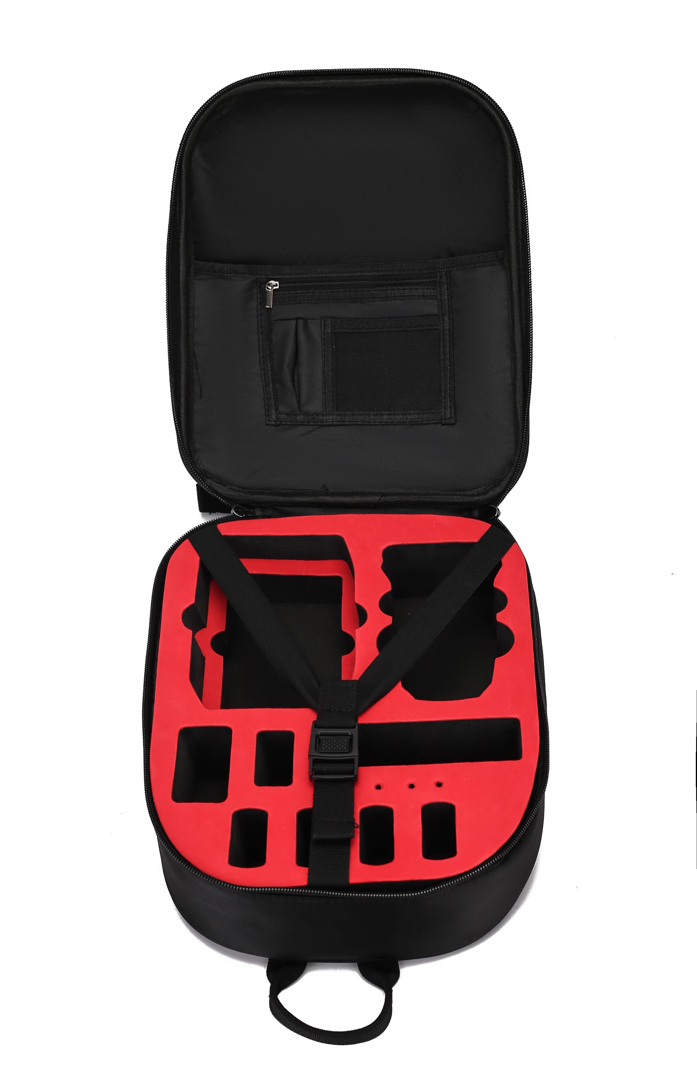 Mochila de viaje a prueba de golpes para Dron DJI Mavic Mini 2, impermeable, antigolpes, carcasa dura, estuche de transporte: Gray red liner