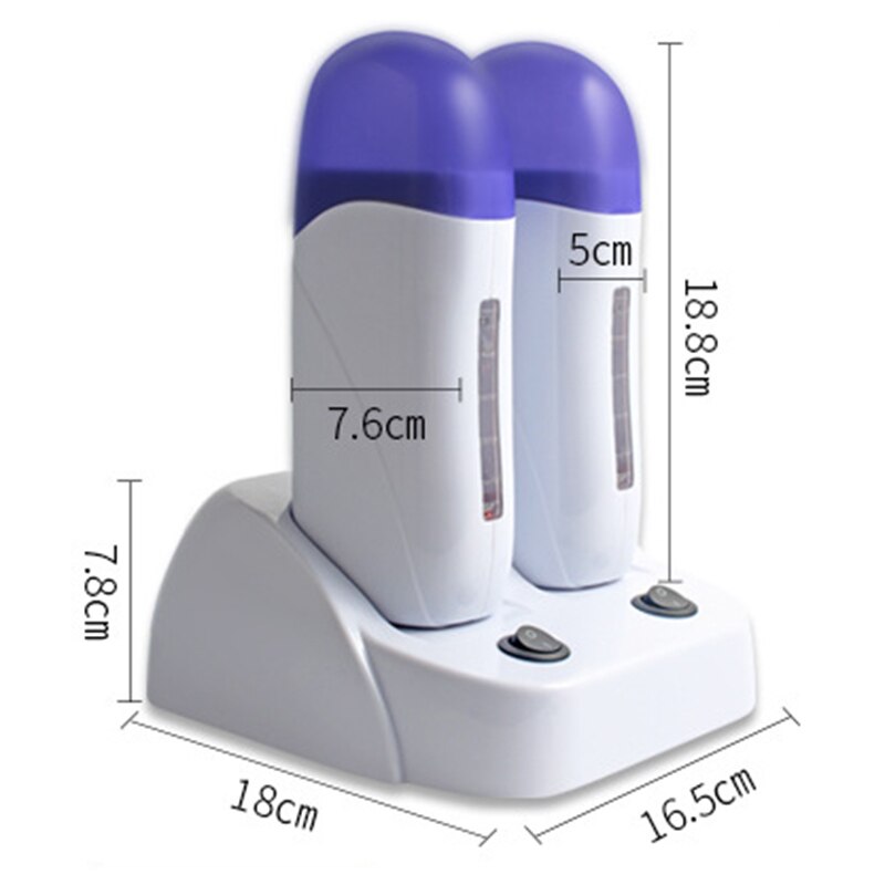 Calentador de cera depilatoria doble, rodillo de depilación corporal , máquina de depilación, máquina de depilación, salón de belleza con Base calefactora, enchufe de Reino Unido