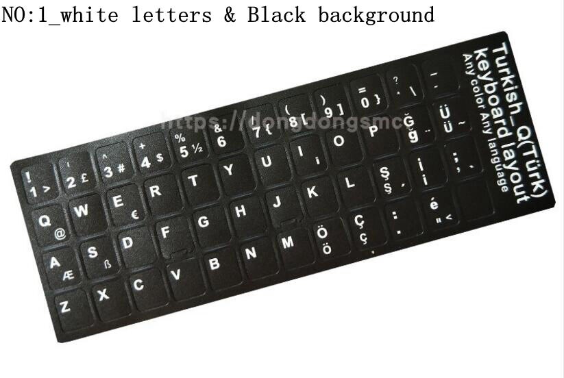 ! Turkish keypad label sticker, Eco-environment Plastic Turkish keyboard stickers for Laptop/computer: black