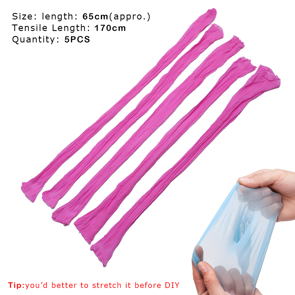 5Stck Mehrfarbig Künstliche Blume Zubehör Heimat Dekor handgefertigt Kranz Partei Nylon Strumpf Zug Siebdruck