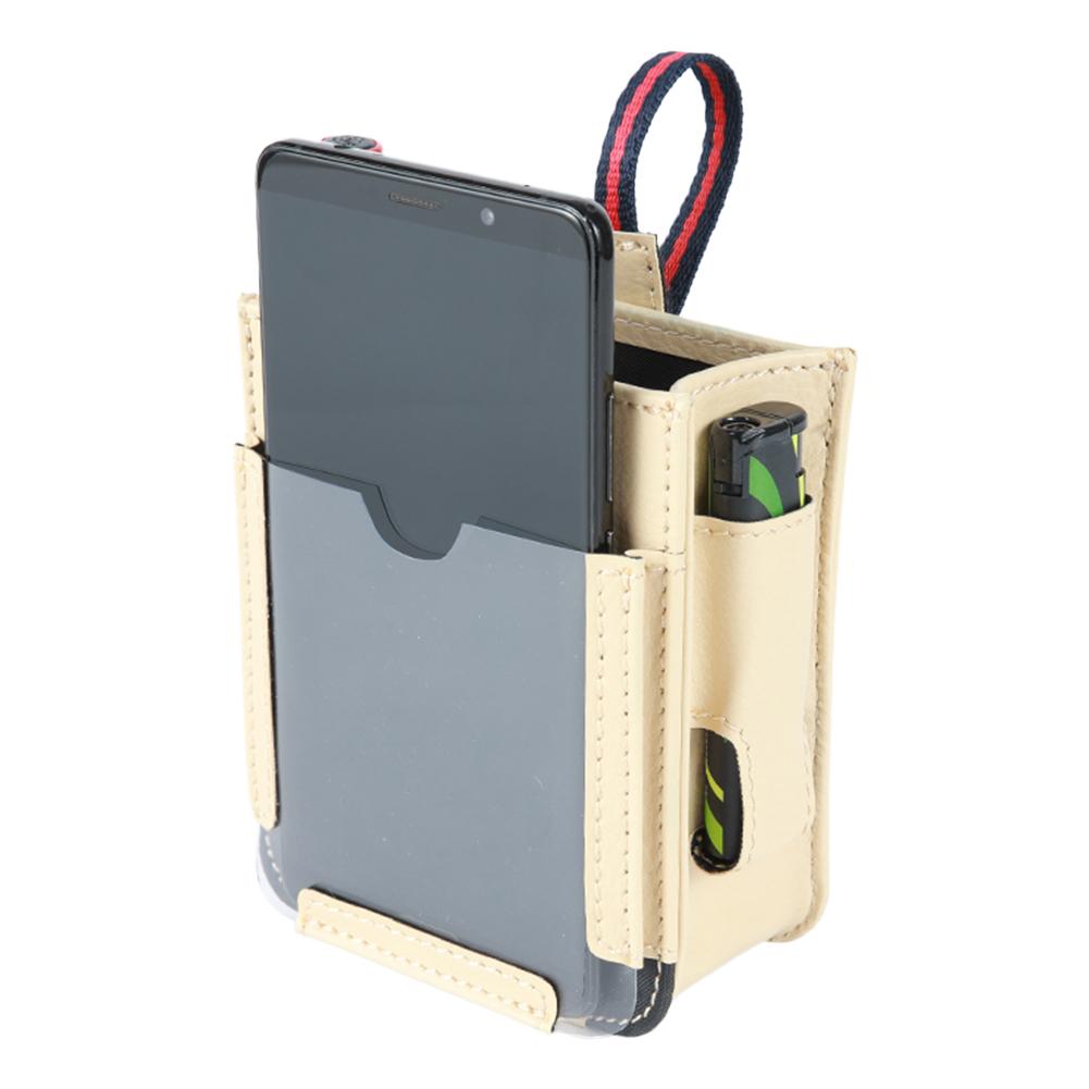 Multifunctionele Auto Pocket Automotive Air Vent Opbergtas Organisator Mobiele Telefoon Opslag Stand Auto Mount Telefoon Houder Key Card: Beige