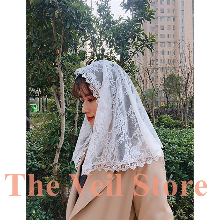 ISHSY Delle Donne Mantiglie Veli di Pizzo per la Chiesa Copricapo HeadWrap Cattolica latino di Massa Cappella Velo Mantiglia Negra de Novia 2019