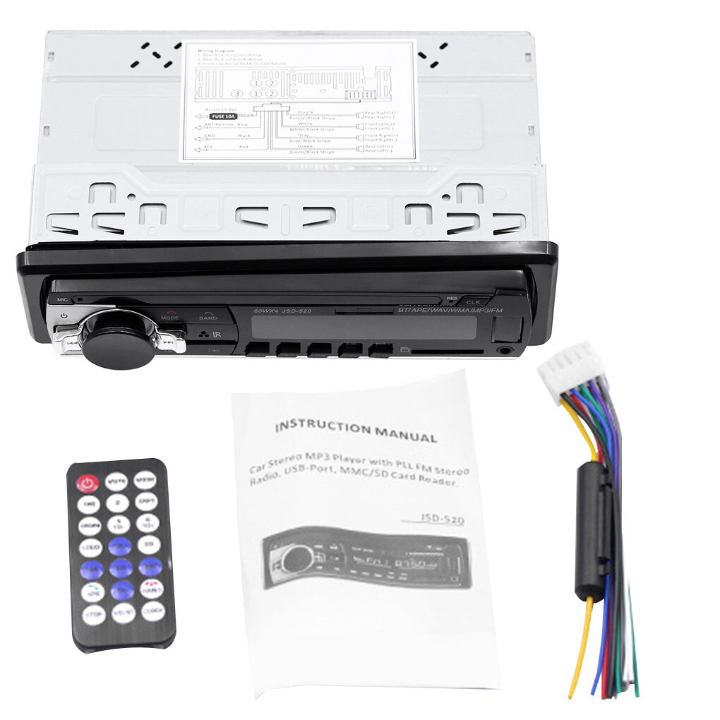 Bluetooth Car Stereo Audio In-Dash Aux Input Receiver Automotive SD USB MP3 Radio Media Player: Long Type