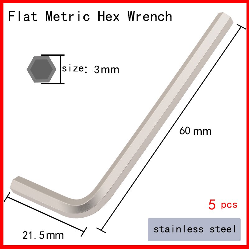 S2 Allen Key L Type Extended Hexagon Wrench Single Hexagon Socket Screwdriver Set 1.5/4/5/6/8/17mm: white