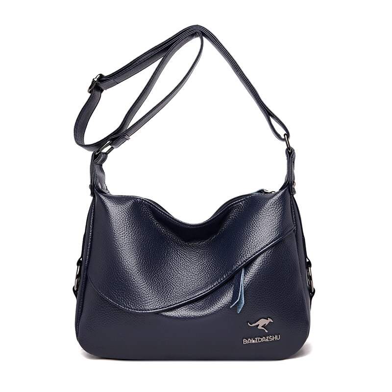 Couleur Unie Doux En Cuir PU Sacs À Bandoulière pour Femmes Dames Sac de Banlieue Décontracté Sac À Bandoulière: Blue
