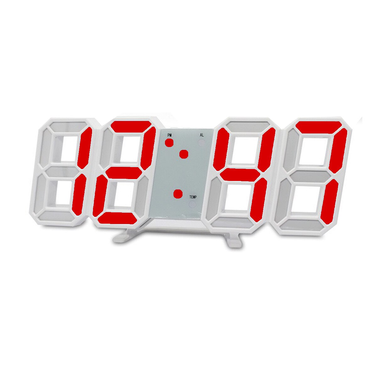 Cymii 3D Large LED Digital Wall Clock Date Time Celsius Nightlight Display Table Desktop Clocks Alarm Clock From Living Room: White Red