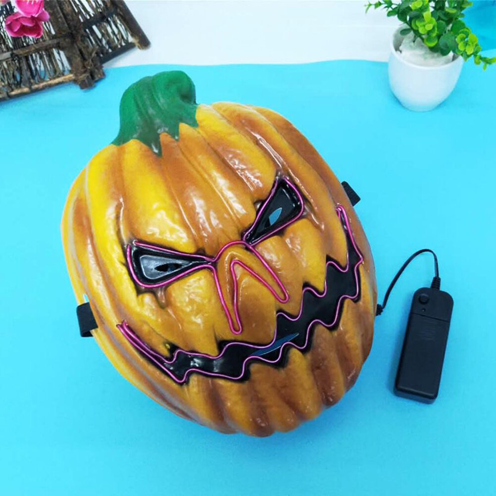 Mask Halloween Party Masque Halloween Glowing Mask Pumpkin Luminous Mask for Party Bar Glowing Masker Maske Light Glow