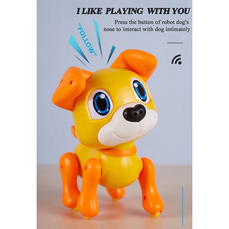 Cartoon Robot Dog Gesture Sensor Hand Control Induction Following RC Cute Tracker Toy for Christmas
