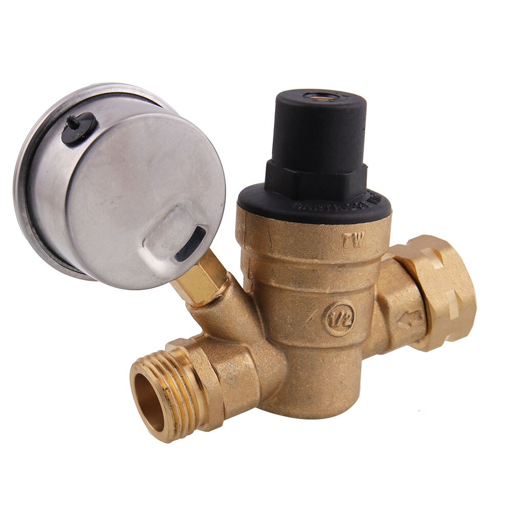 M11-0660R Brass Water Pressure Reducing Maintaining Valves Regulator Mayitr Adjustable Relief Valves With Gauge Meter