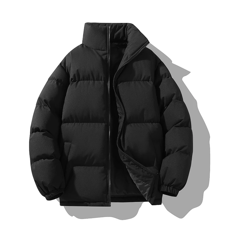 Men's White Duck Down Jacket Warm Thick Puffer Jacket Coat Male Casual Overcoat Thermal Winter Parka Men: S / black