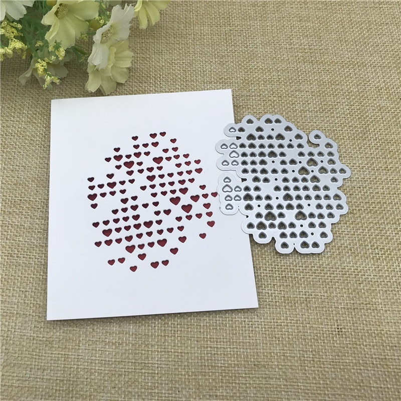 Kjærlighet hjerte bakgrunn metall dies scrapbooking metall cutting dies håndverk stempler dø cut preging kort lage sjablongramme