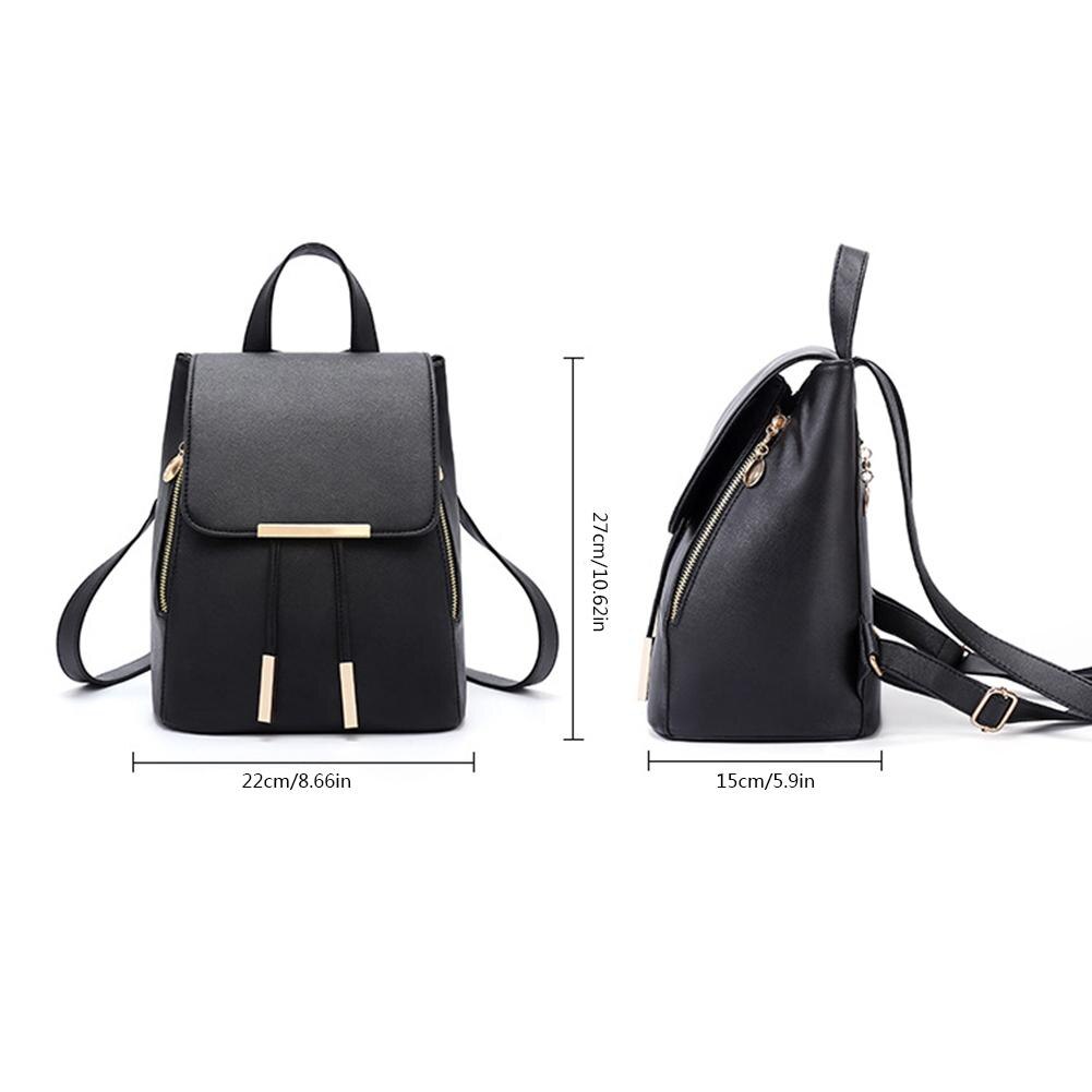 Simple Stylish Women Backpack Shoulder Bags Big Large Capacity Tassel Hand bag PU Leather Lady Backpacks Black Travel Girl Bags