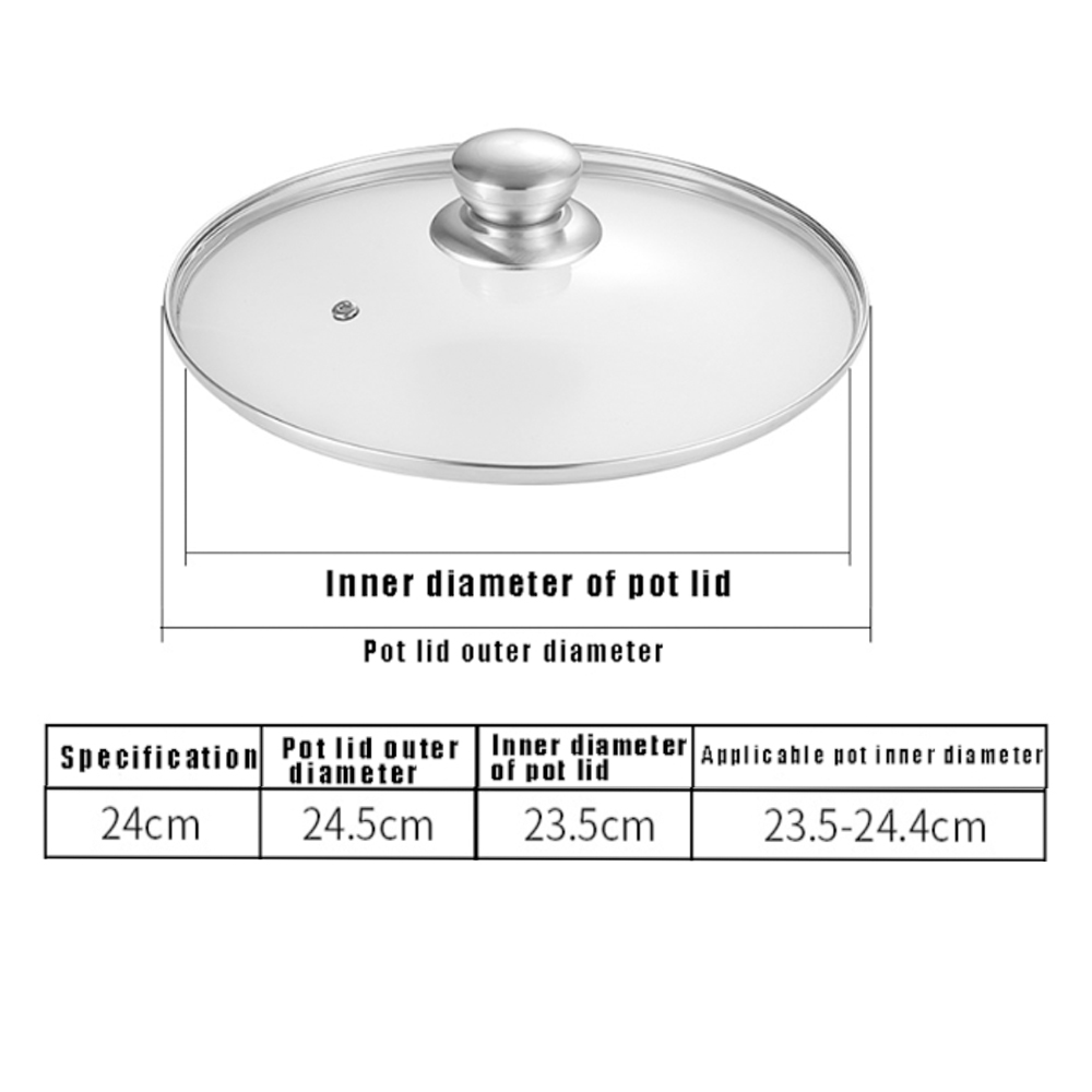 Tempered Glass Pot Lid Stainless steel Rimmed Pan Lid Spill Shatter-Proof Round Chef Glass Cover for Versatile Home Cooking Pan: plum
