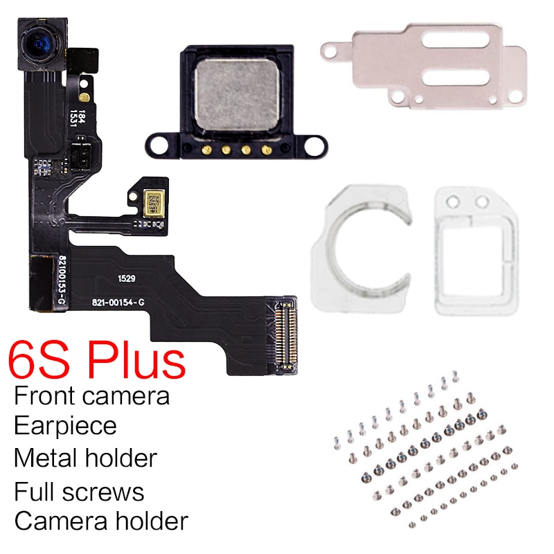 1set Proximity Sensor Light Front Camera Assembly Flex Cable For iPhone 5 5S 5C 6 6S Plus With Earpiece Speaker Metal +Screws: For 6S Plus