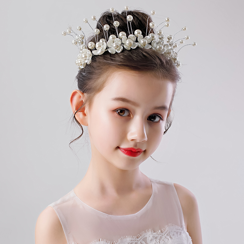 Silver Crystal Pearl Hair Band Headband – Wedding Tiara Crown For Women & Girls